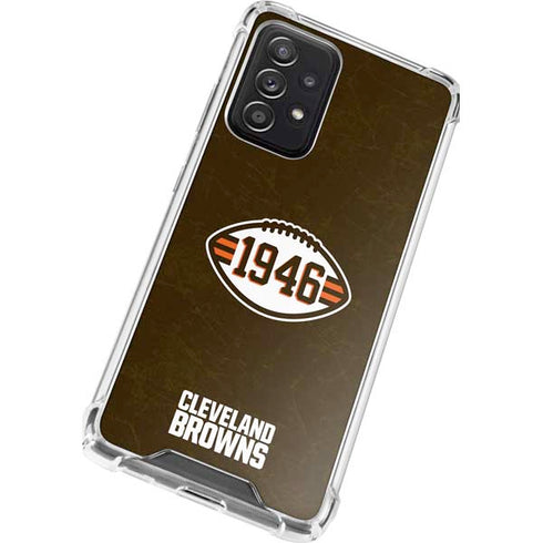 NFL Cleveland Browns Alternate Distressed Galaxy A52 5G Clear Case