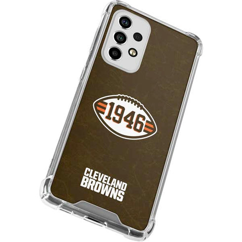 NFL Cleveland Browns Alternate Distressed Galaxy A53 5G Clear Case
