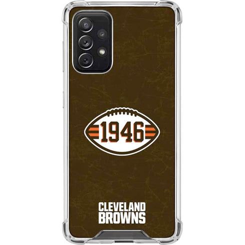 NFL Cleveland Browns Alternate Distressed Galaxy A72 5G Clear Case