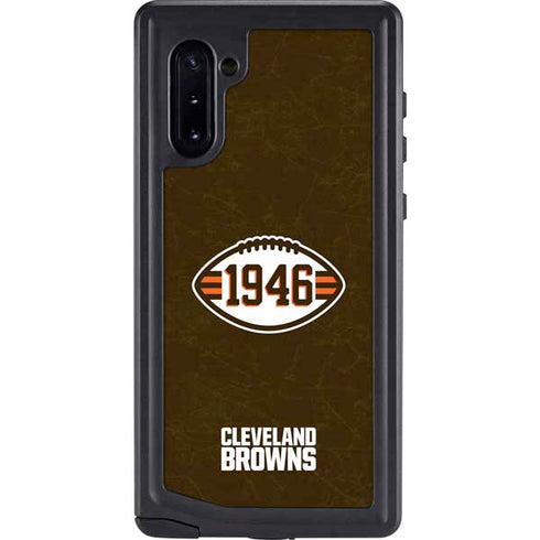 NFL Cleveland Browns Alternate Distressed Galaxy Note 10 Waterproof Case