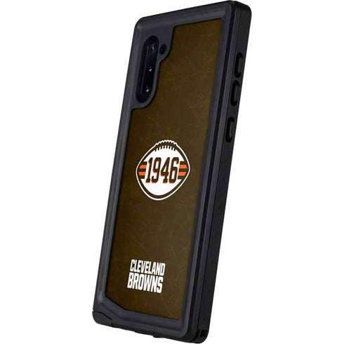 NFL Cleveland Browns Alternate Distressed Galaxy Note 10 Waterproof Case