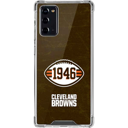 NFL Cleveland Browns Alternate Distressed Galaxy Note20 5G Clear Case