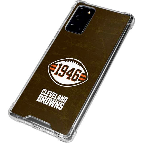NFL Cleveland Browns Alternate Distressed Galaxy Note20 5G Clear Case