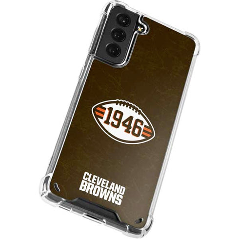 NFL Cleveland Browns Alternate Distressed Galaxy S21 Plus 5G Clear Case