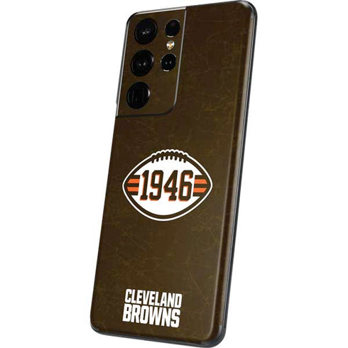 NFL Cleveland Browns Alternate Distressed Galaxy S21 Ultra 5G Skin