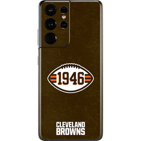 NFL Cleveland Browns Alternate Distressed Galaxy S21 Ultra 5G Skin