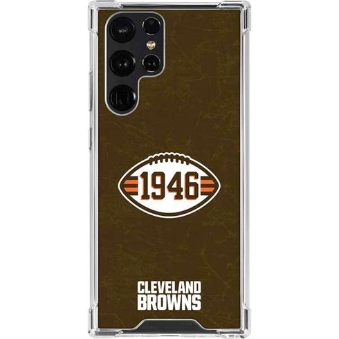 NFL Cleveland Browns Alternate Distressed Galaxy S22 Ultra Clear Case