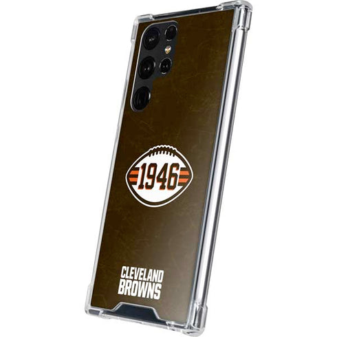 NFL Cleveland Browns Alternate Distressed Galaxy S22 Ultra Clear Case