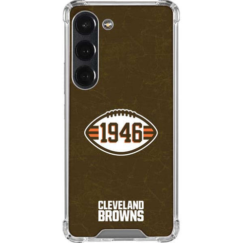 NFL Cleveland Browns Alternate Distressed Galaxy S23 Clear Case