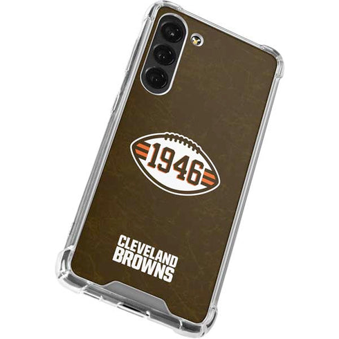 NFL Cleveland Browns Alternate Distressed Galaxy S23 Plus Clear Case