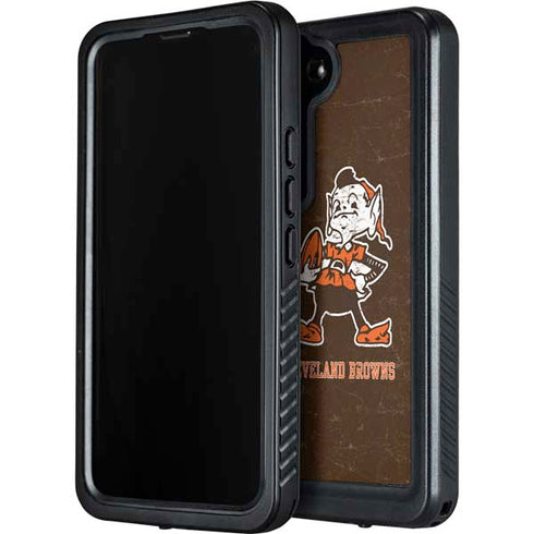 NFL Cleveland Browns Alternate Distressed Galaxy S23 Plus Waterproof Case