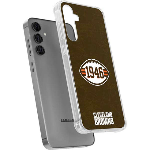 NFL Cleveland Browns Alternate Distressed Galaxy S24 Plus Clear Case