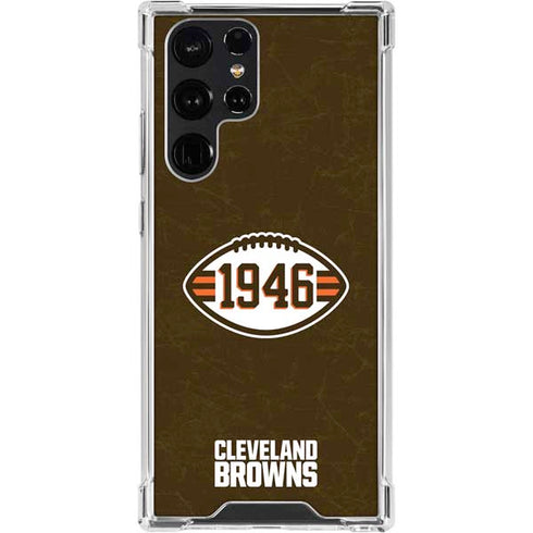 NFL Cleveland Browns Alternate Distressed Galaxy S24 Ultra Clear Case