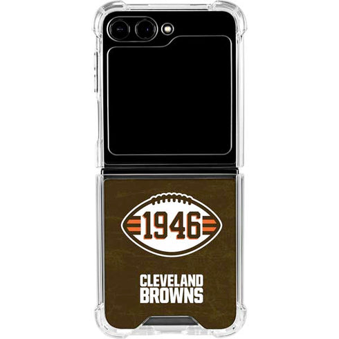 NFL Cleveland Browns Alternate Distressed Galaxy Z Flip5 5G Clear Case