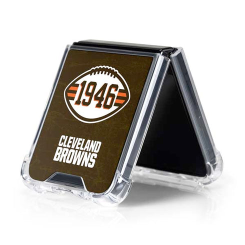 NFL Cleveland Browns Alternate Distressed Galaxy Z Flip5 5G Clear Case