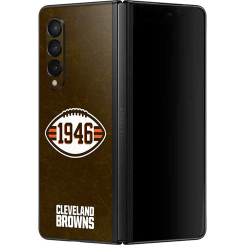 NFL Cleveland Browns Alternate Distressed Galaxy Z Fold3 5G Skin