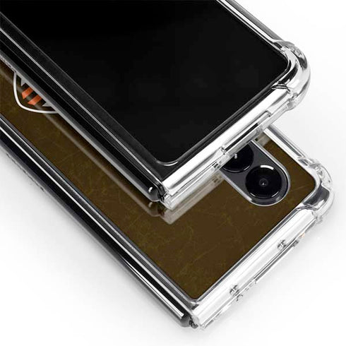 NFL Cleveland Browns Alternate Distressed Galaxy Z Fold4 5G Clear Case
