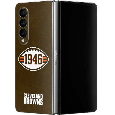 NFL Cleveland Browns Alternate Distressed Galaxy Z Fold4 5G Skin