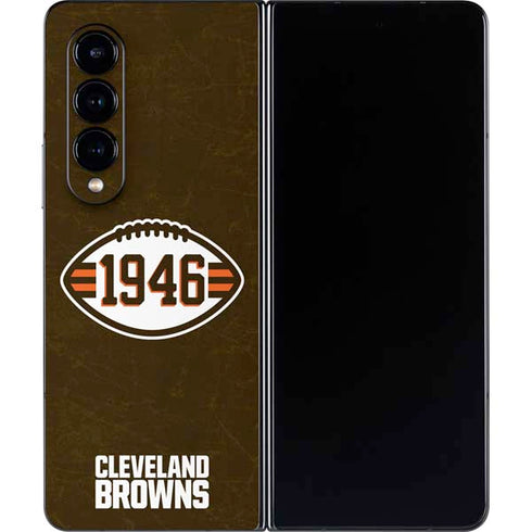 NFL Cleveland Browns Alternate Distressed Galaxy Z Fold4 5G Skin