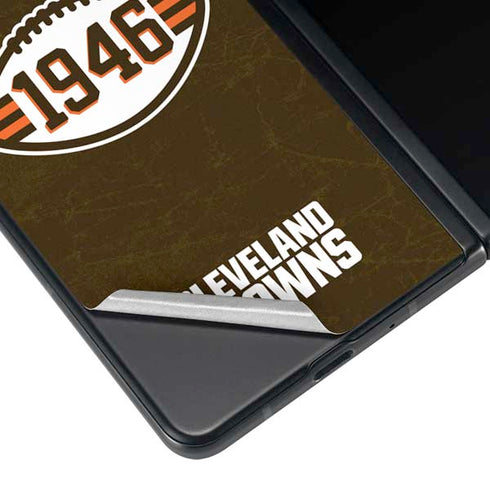 NFL Cleveland Browns Alternate Distressed Galaxy Z Fold4 5G Skin