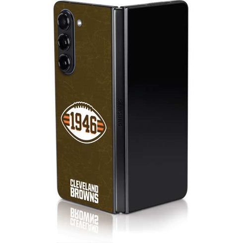 NFL Cleveland Browns Alternate Distressed Galaxy Z Fold5 5G Skin
