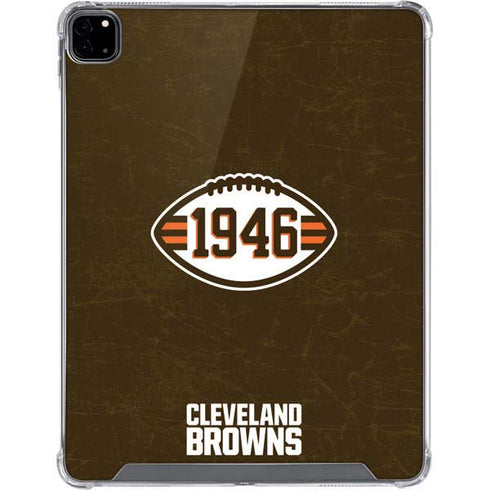 NFL Cleveland Browns Alternate Distressed iPad Pro 12.9in (2020) Clear Case