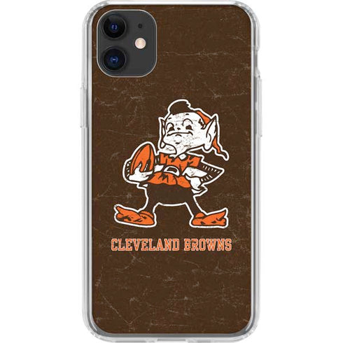 NFL Cleveland Browns Alternate Distressed iPhone 11 Clear Case