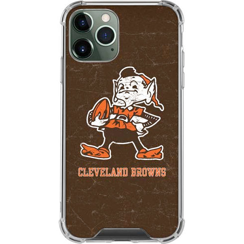 NFL Cleveland Browns Alternate Distressed iPhone 11 Pro Max Clear Case