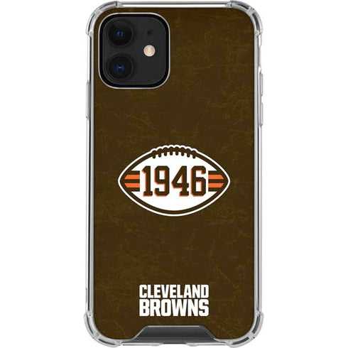 NFL Cleveland Browns Alternate Distressed iPhone 12 Clear Case