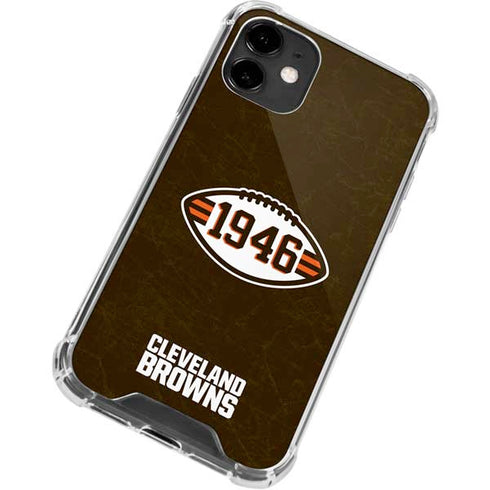NFL Cleveland Browns Alternate Distressed iPhone 12 Mini Clear Case