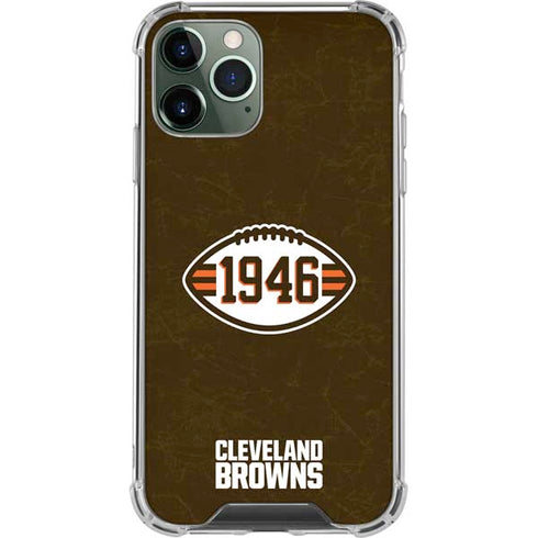 NFL Cleveland Browns Alternate Distressed iPhone 12 Pro Clear Case