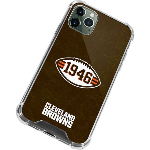 NFL Cleveland Browns Alternate Distressed iPhone 12 Pro Clear Case