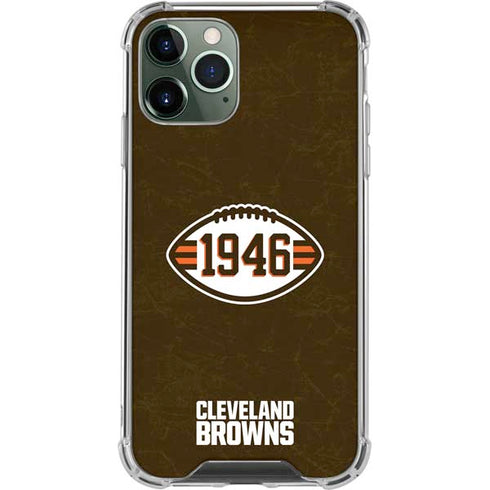 NFL Cleveland Browns Alternate Distressed iPhone 12 Pro Max Clear Case
