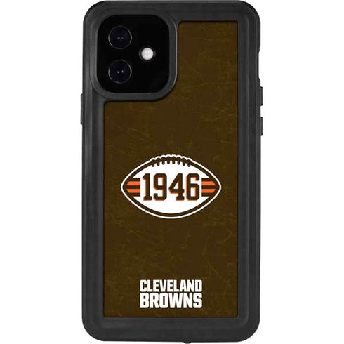 NFL Cleveland Browns Alternate Distressed iPhone 12 Waterproof Case