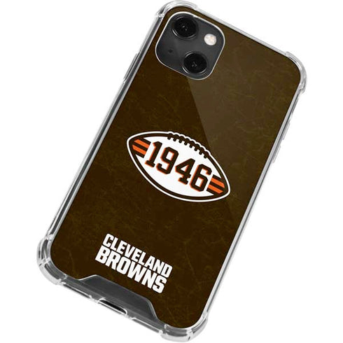 NFL Cleveland Browns Alternate Distressed iPhone 13 Mini Clear Case