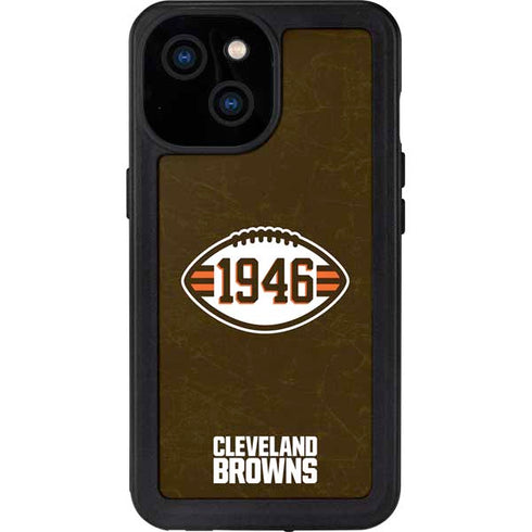 NFL Cleveland Browns Alternate Distressed iPhone 13 Mini Waterproof Case