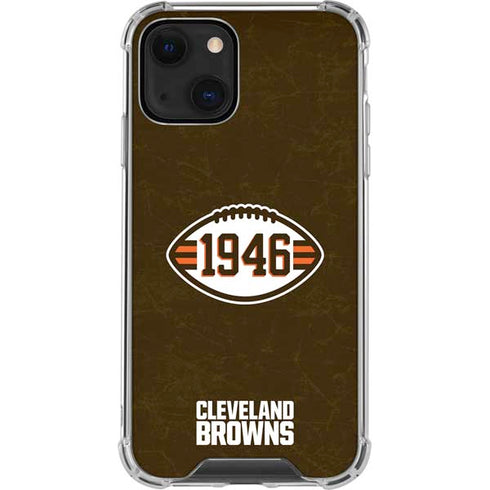 NFL Cleveland Browns Alternate Distressed iPhone 15 Plus Clear Case