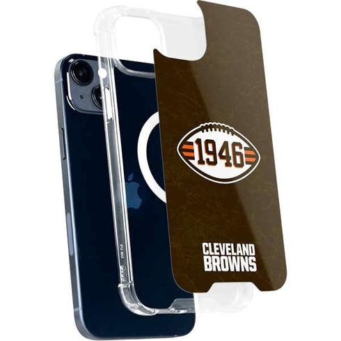 NFL Cleveland Browns Alternate Distressed iPhone 15 Plus MagSafe Case
