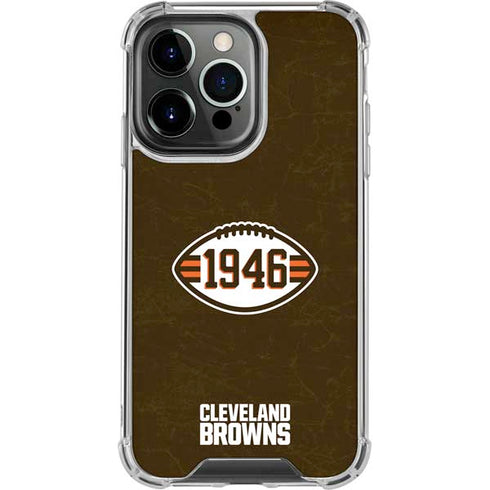 NFL Cleveland Browns Alternate Distressed iPhone 15 Pro Clear Case