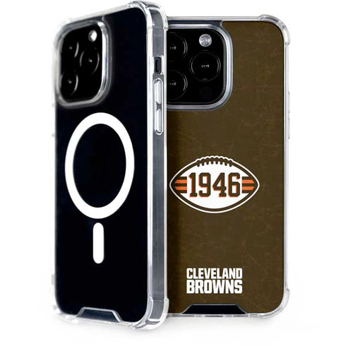 NFL Cleveland Browns Alternate Distressed iPhone 15 Pro MagSafe Case