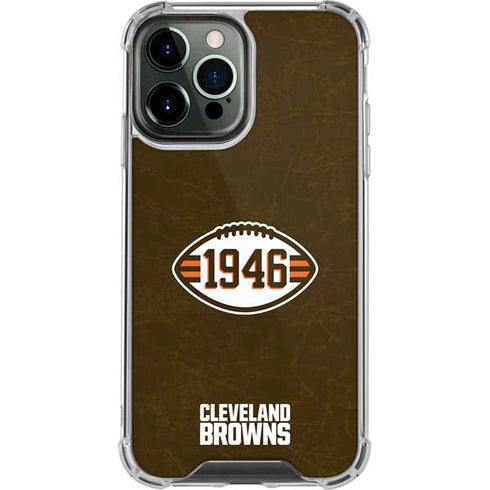 NFL Cleveland Browns Alternate Distressed iPhone 14 Pro Max Clear Case