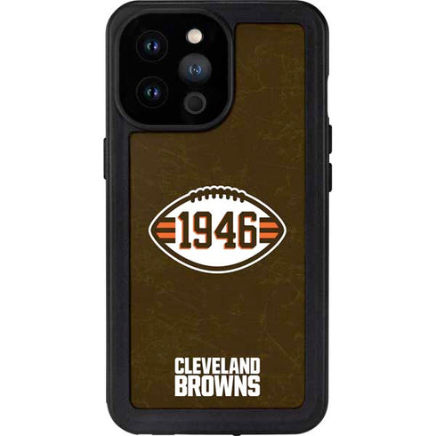 NFL Cleveland Browns Alternate Distressed iPhone 14 Pro Max Waterproof Case