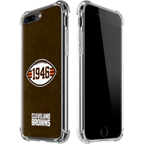 NFL Cleveland Browns Alternate Distressed iPhone 7/8 Plus Clear Case