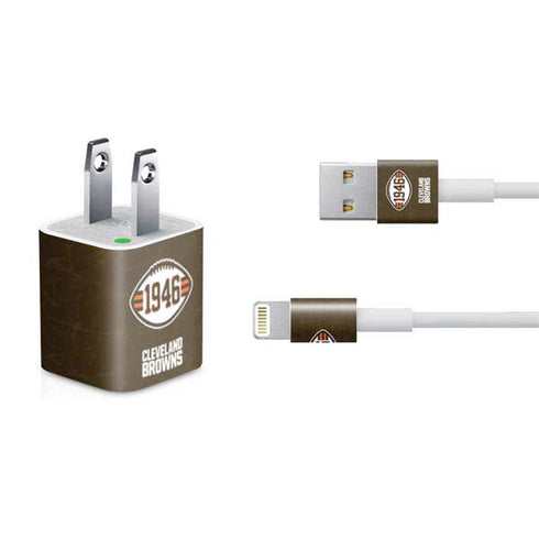NFL Cleveland Browns Alternate Distressed iPhone Charger (5W USB) Skin