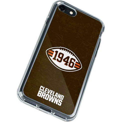NFL Cleveland Browns Alternate Distressed iPhone SE (2nd & 3rd Gen) Clear Case