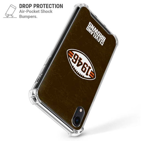 NFL Cleveland Browns Alternate Distressed iPhone XR Clear Case