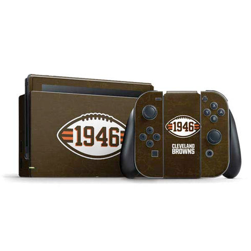 NFL Cleveland Browns Alternate Distressed Nintendo Switch Bundle Skin