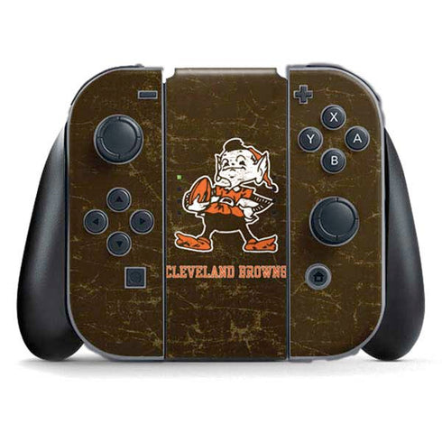 NFL Cleveland Browns Alternate Distressed Nintendo Switch (2017-2021) Joy-Con Controller Skin