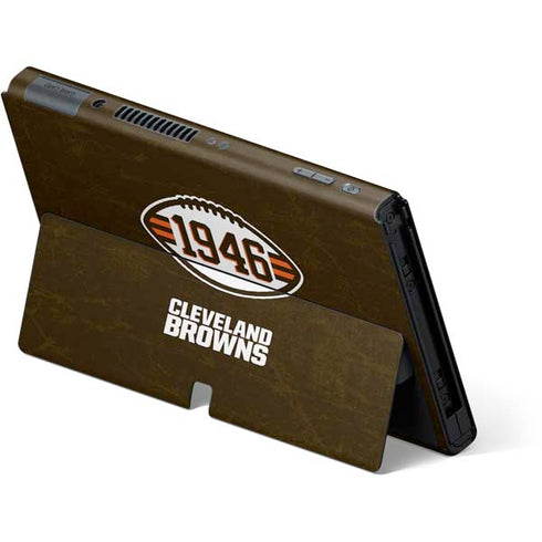 NFL Cleveland Browns Alternate Distressed Nintendo Switch OLED (2021) Skin
