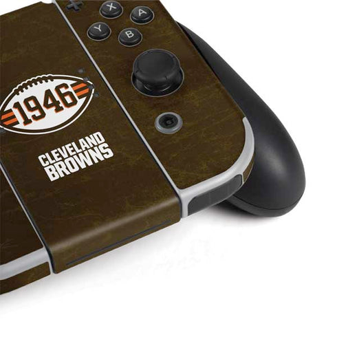 NFL Cleveland Browns Alternate Distressed Nintendo Switch OLED (2021) Skin